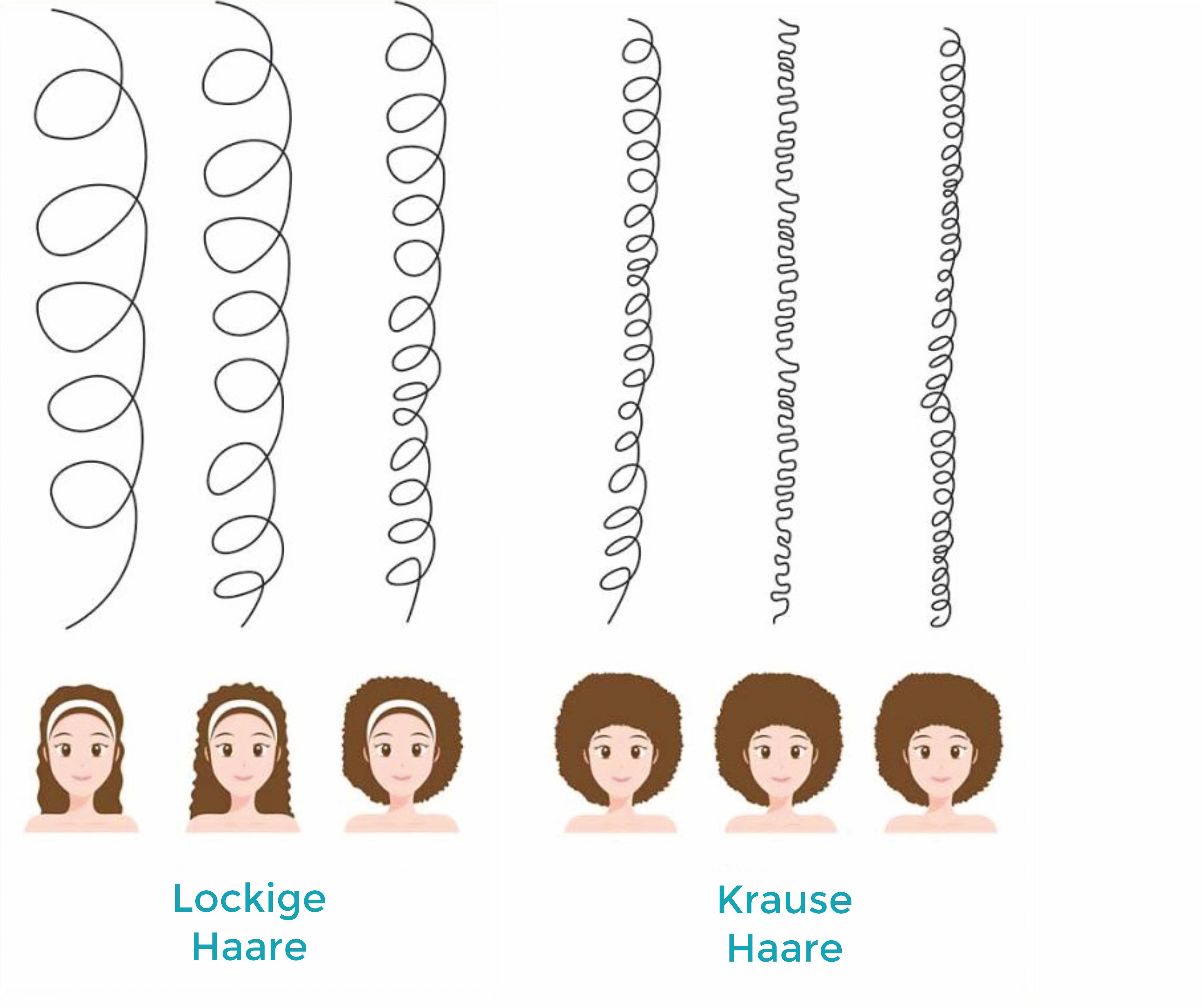 Lockige oder krause Haare Eine Illustration von lockigen und krausen Haaren